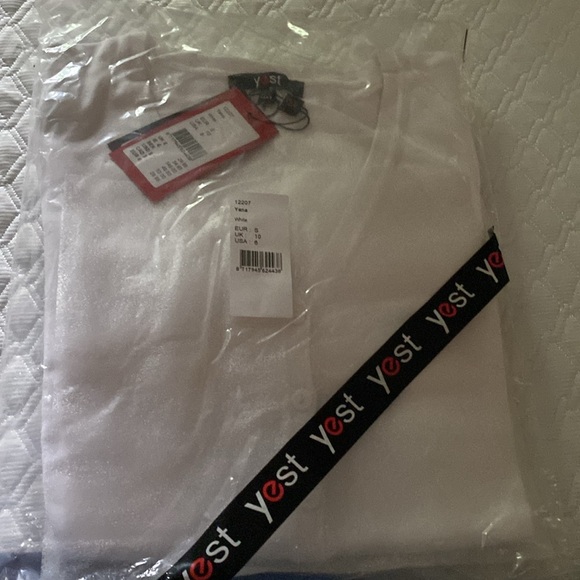 Yest Yana Ladies Cardigan Sweater White Button Front Various Sizes 6-16 - Picture 9 of 12